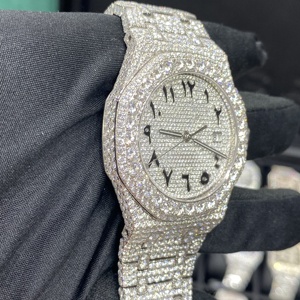 All'ingrosso Buss Down glassato fuori guarda gli uomini donne designer VVS D Colour Moissanite orologi meccanici automatici Hip Hop orologi - Product Image 2