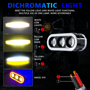LELANPU Moto Neblineras Beam Yellow Foco 12V Faro <span class=keywords><strong>de</strong></span> Moto Ebike Luz Antiniebla LED para Coche con Ventilador <span class=keywords><strong>de</strong></span> Refrigeración - Product Image 6