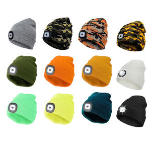 Casquettes <span class=keywords><strong>de</strong></span> course nocturne à LED rechargeables par USB, en tricot acrylique, imprimées en sérigraphie, pour adultes, hommes, promotionnelles - Product Image 3