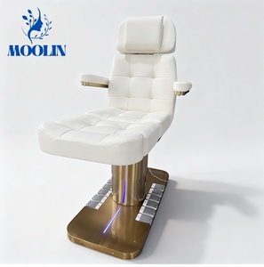 Lit de beauté MOOLIN, best-seller, 3 moteurs, électrique, pliable, moderne, luxueux, lit de <span class=keywords><strong>spa</strong></span> et table de massage pour hôtel, salon de beauté, base dorée - Product Image 4