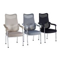 Chaise d'invité empilable ergonomique à dossier haut en maille avec support lombaire pour la réception, vente en gros