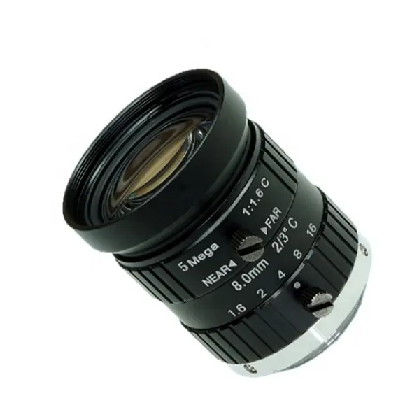 Machine Vision Lens 8mm C Mount 2/3" format 5MP Manual iris lens