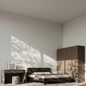 Ensemble <span class=keywords><strong>de</strong></span> meubles <span class=keywords><strong>de</strong></span> chambre à coucher en bois blanc moderne avec rangement, personnalisable, 5+ tiroirs, tête <span class=keywords><strong>de</strong></span> <span class=keywords><strong>lit</strong></span> rembourrée douce, <span class=keywords><strong>lit</strong></span> double - Product Image 2