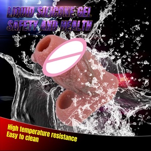 SXXY Silicone Penis Sleeve Penis Cover Cock Enlargement Sleeve Hollow <b>Dildo</b> Reusable Condom Cock Extender Sex Toys for Men - Product Image 6