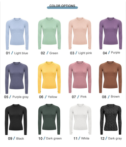 Nueva Blusa Médica Có<span class=keywords><strong>moda</strong></span> sin Costuras de Spandex para Enfermeras, Top de Hospital de <span class=keywords><strong>Moda</strong></span> para Mujer, Manga Larga, Ajuste Delgado, Cuello Redondo, Tejido Médico - Product Image 6