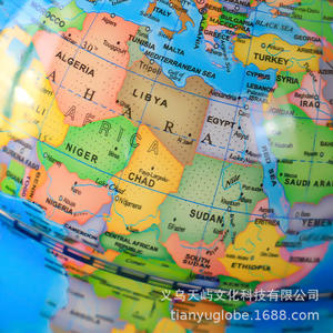 ลูกโลกเทียนหยู ขนาด 14 ซม. แผนที่โลกภาษาอังกฤษ ทำจากพีวีซี พลาสติก สำหรับการเรียนการสอนภูมิศาสตร์และการส่งออก - Product Image 2