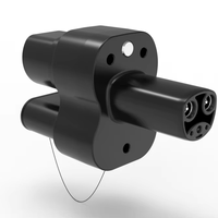Adaptor pengisi daya Cepat CCS2 ke Tesla, adaptor pengisi daya Cepat AC + DC 250A 1000V, cocok dengan Tesla Model 3/Y/X/S CCS2/stasiun pengisian daya tipe 2