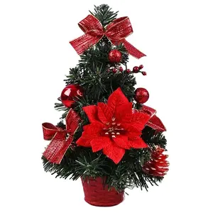 Rode Tafelblad Kunstmatige Mini Decoratie Kerstboom Met Ornamenten Kerstcadeau Kleine Boom