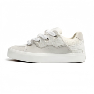 Chaussures de skate montantes personnalisées avec logo, doublure en maille PU, amorti anti-odeur pour sports d'hiver/printemps, chaussures de marche blanches pour hommes - Product Image 6