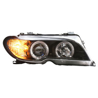 Nouvel ensemble de phares JSL 6000K 12V pour BMW Série 3 E46 (2003-2005) avec lentille LED et feux de jour Angel Eye