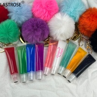 Pompon boule moelleuse suspendue porte-clés chaîne brillant à lèvres glaçure à lèvres marque privée végétalien brillant tournesol fruité brillant à lèvres maquillage