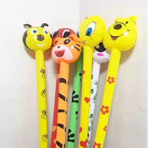 2021 Popular Inflatable Long Stick Toy Kids Baby Animal Head Inflatable Long Stick