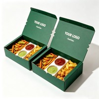 Caja Biodegradable para Pollo Frito y Hamburguesas, Caja para Papas Fritas de Grado Alimenticio, Cajas Desechables para Comida Rápida para Llevar, Caja para Hamburguesas