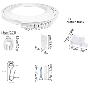 5 mét khuyến mại linh hoạt nhựa Trần Rèm đường sắt theo dõi hiện đại cong tàu lượn đường sắt cho Wall Mount Cửa Sổ Phòng Divider - Product Image 1