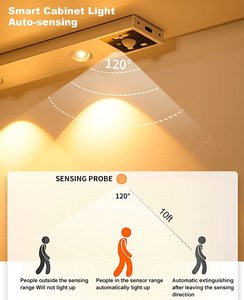 Không Dây Có Thể Sạc Lại Dưới Tủ Quần Áo Kệ Ngăn Kéo Truy Cập Tủ Dẫn Chiếu Sáng Cho Nhà Bếp LED Phát Hiện Chuyển Động Cảm Biến Ánh Sáng Thanh - Product Image 3