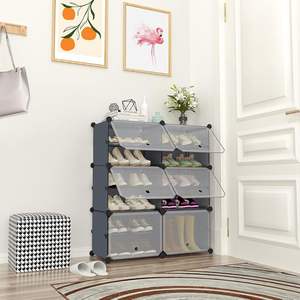 <span class=keywords><strong>Zapatero</strong></span> <span class=keywords><strong>de</strong></span> plástico plegable DIY gris - Product Image 4