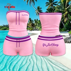 Completo Fitness Estivo 2026 da Donna: Top a Tubino Senza Maniche e Pantaloncini con Coulisse, Personalizzabile con Logo, Set 2 Pezzi - Product Image 3