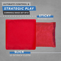 Sacs à billes double face taille réglementaire toutes saisons, surface lisse et adhérente, ensemble d'accessoires professionnels pour jeu de Cornhole