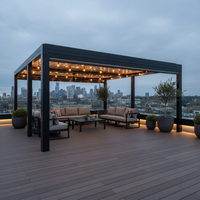 Pergola en aluminium de luxe sur mesure avec toit à lames motorisées, écologique, imperméable, pour jardin extérieur, gazebo bioclimatique, protection solaire
