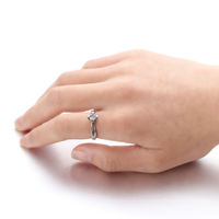 Cincin Zirkon Wanita Modis Cincin Cinta Simetris Pengajuan Pengakuan Wanita Cincin Janji Baja Tahan Karat untuk Wanita