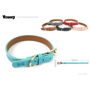 Collier pour chien Yommy Pet, 52 cm, réglable, en cuir, pour animaux de compagnie - Product Image 1
