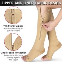 Chaussettes de compression pour varices Graduées Anti-dérapantes Compports Plus Size 20-30 Mmhg avec fermeture éclair