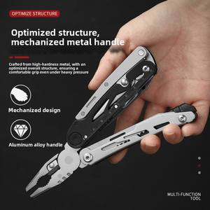 Pince pliante multifonction en acier inoxydable pour l'extérieur, outil portable multi-usage pour le <span class=keywords><strong>camping</strong></span> et la voiture, ciseaux, couteau - Product Image 4