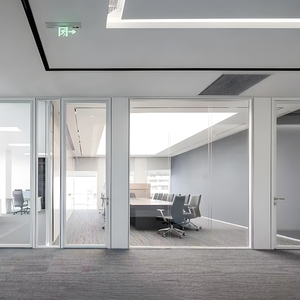 Nhôm kính đương đại vách ngăn văn phòng chống cháy hấp thụ âm thanh dễ dàng lắp đặt-Vách ngăn phòng văn phòng thương mại - Product Image 4