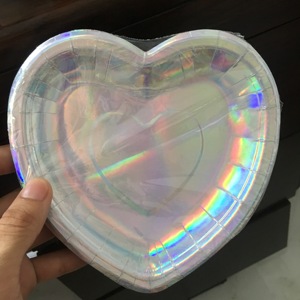 <span class=keywords><strong>Assiette</strong></span> en papier décorative jetable en forme de cœur pour la saint-valentin, pour fête d'anniversaire et de mariage - Product Image 3