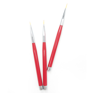 Pinceaux de manucure professionnels OEM 16 cm à manche acrylique rouge, ultra-fins en nylon, pour nail art, liner et peinture, lot de 20, pour salon de beauté - Product Image 6