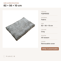 Coussin pour chien en tissu gris, avec housse amovible et lavable, rembourrage à récupération lente, pour chiens de taille moyenne à grande, vente en gros, OEM ODM