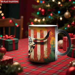 Tasse interactive à changement de couleur, noire givrée, 11 oz, en céramique - Product Image 2