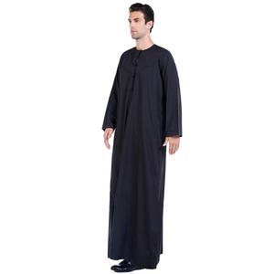Thobe musulman prêt en stock d'approvisionnement direct d'usine pour hommes-moyen-orient arabe longue robe islamique-pas de personnalisation - Product Image 3