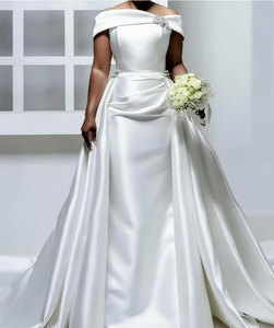 S0505Y 2026 <span class=keywords><strong>Abito</strong></span> <span class=keywords><strong>da</strong></span> <span class=keywords><strong>sposa</strong></span> a sirena in raso aderente con spalle scoperte e strascico rimovibile, <span class=keywords><strong>taglie</strong></span> <span class=keywords><strong>forti</strong></span>, bestseller - Product Image 1