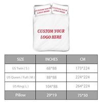 Draps de lit d'hiver personnalisés imprimés à la demande ensemble de literie en gros ensemble pour enfants 3 pièces ensemble de draps de lit Queen Size