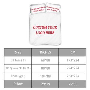 Draps de lit d'hiver personnalisés imprimés à la demande ensemble de literie en gros ensemble pour enfants 3 pièces ensemble de draps de lit Queen Size - Product Image 4