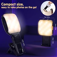 Lampe d'appoint RVB rétractable CYKE D4 avec clip pour téléphone, idéale pour iPhone, ordinateurs portables, selfies, vidéos en direct et éclairage beauté, rechargeable