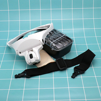 LED Light Multi-Lens Head-Wearing Glasses for Elderly Reading Beauty Grafting Eyelash Tattoo Embroidery Tool