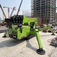Mini-grue araignée, petite grue araignée sur chenilles, grue araignée à flèche articulée télescopique, télécommandée, diesel, RC, avec nacelle élévatrice