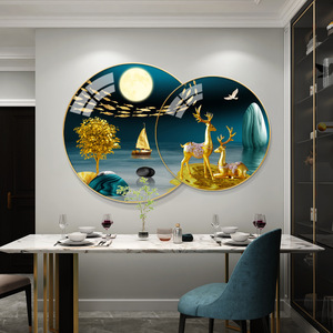 <span class=keywords><strong>2025</strong></span> mới nhà hàng trang trí hiện đại sang trọng Hươu 5D hình ảnh pha lê sứ trang trí sơn Vòng - Product Image 1