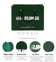 Sacs cadeaux en papier de luxe vert de qualité supérieure avec poignée en ruban et logo imprimé à chaud argenté