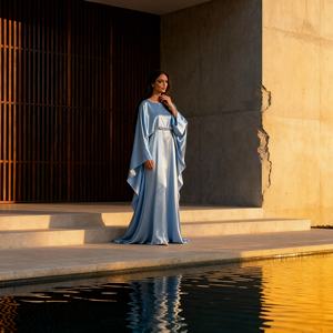 Robe Abaya Élégante en Polyester Perlé de Luxe Personnalisée pour Femmes Musulmanes Vente en Gros Occasion du Soir - Product Image 4