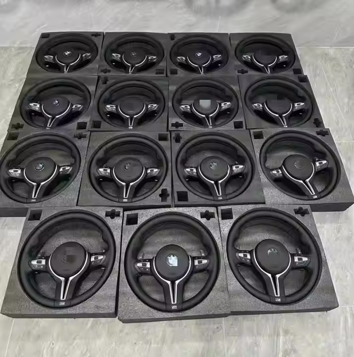 For Audi A4 B9 Alcantara Carbon Fiber Black Stitching S/RS Logo Steering Wheel With Key Frame Base Assembly Accessories