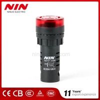 NIN AD16-22SM Type 22mm Mini voyant LED clignotant Buzzer DC/AC Buzzer sonore actif avec lampe de signalisation
