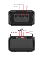   Enceinte portable étanche pour camping avec lumière LED RGB, subwoofer et sangle de transport pour fêtes en extérieur