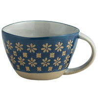 Tasse à café rétro en céramique grossière, tasse à eau large à bouche inclinée, tasse en céramique