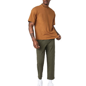 T-shirts Streetwear Homme 100% Coton à Épaules Tombantes, Col Rond, Coupe Oversize, Unis, Vente en Gros pour Fabricants - Product Image 2