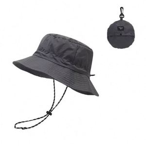 Waterproof Polyester Foldable Bucket <b>Hat</b> <b>for</b> Children Outdoor Use Packable Fishing <b>Hat</b> Chin Strap Storage Pouch <b>for</b> Travel - Product Image 4