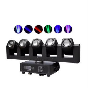 Tiitee - Barra de Luces LED RGB de 5 Ojos con Cabezal Móvil, Luz de Haz, Luz de Escaneo Teñida para KTV, Foco con Estroboscopio, 5 Piezas de Luz de Cabezal Móvil - Product Image 1