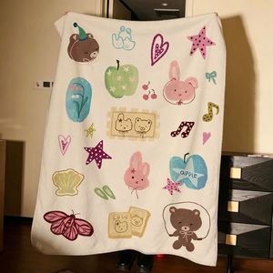 <span class=keywords><strong>Couverture</strong></span> décorative douce en <span class=keywords><strong>patchwork</strong></span> pastel à motif ours en peluche et nœud, pour dortoir, coin lecture, cadeau boutique, export direct - Product Image 5